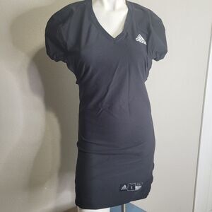 Adidas small dress shift mesh shear stretch Athletic compression open side slit